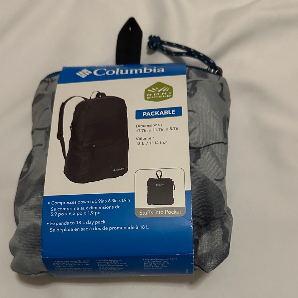 Columbia Gray Packable  Backpack - Picture 2 of 3